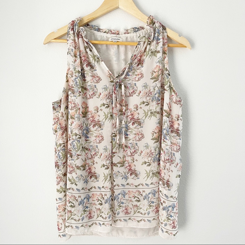 Max Studio Bohemian Floral Top Sz Medium